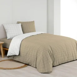 Parure De Lit|Housse De Couette|douceur d'intu017drieur Housse de couette et deux taies d'oreiller en coton (240 x 220 cm) Cadria Blanc