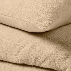 Parure De Lit|Housse De Couette|douceur d'intu017drieur Housse de couette et deux taies d'oreiller bouclette (240 x 220 cm) Helena sable Beige