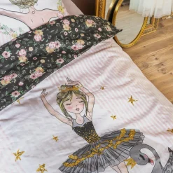 Linge De Lit Enfant|Linge De Lit Enfant|L'EFFET PAPILLON Housse de couette et deux taies enfant coton (200 x 200 cm) Mon étoile Rose