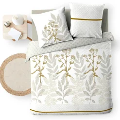 Parure De Lit|Housse De Couette|douceur d'intu017drieur Housse de couette et deux taies d'oreiller en coton (240 x 220 cm) Raoni Beige