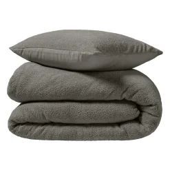 Parure De Lit|Housse De Couette|douceur d'intu017drieur Housse de couette et deux taies d'oreiller bouclette (240 x 220 cm) Helena Gris Anthracite
