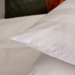 Housse De Couette|Parure De Lit|ATMOSPHERA Housse de couette et deux taies satin de coton (240 x 220 cm) Isadora he Blanc