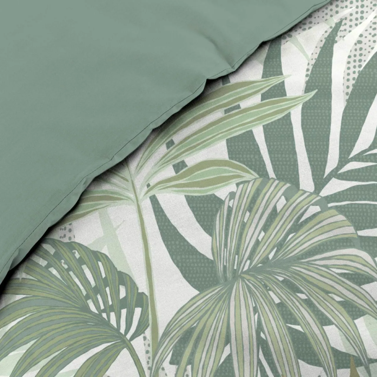 Parure De Lit|Housse De Couette|douceur d'intu017drieur Housse de couette et deux taies d'oreiller en coton (240 x 220 cm) Nymea Vert