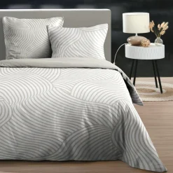 Parure De Lit|STOF Housse de couette et deux taies d'oreiller en coton (240 x 220 cm) Tory Écru Ecru