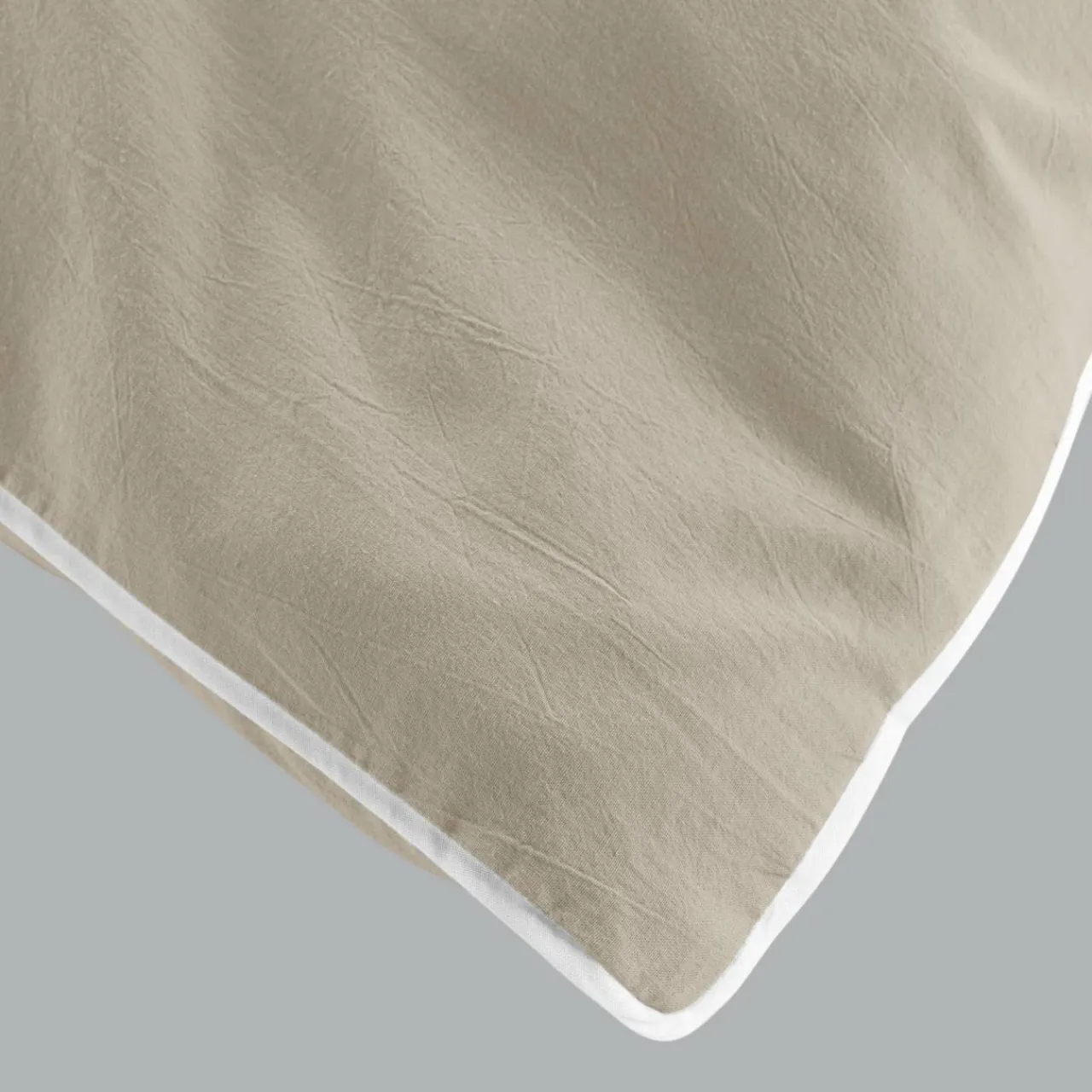 Parure De Lit|Housse De Couette|DOUCEUR D'INTERIEUR Housse de couette et deux taies coton lavé (240 x 220 cm) Linette Beige