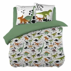 Linge De Lit Enfant|Linge De Lit Enfant|L'EFFET PAPILLON Housse de couette et deux taies enfant coton (240 x 220 cm) Cretace e Vert