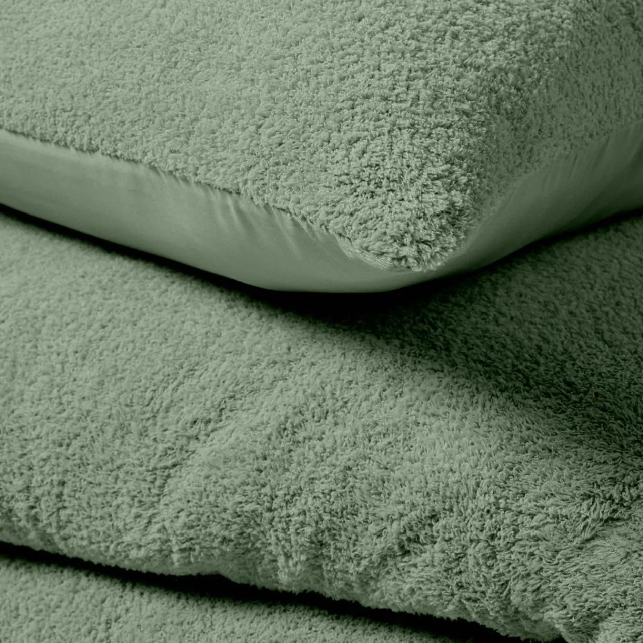 Parure De Lit|Housse De Couette|douceur d'intu017drieur Housse de couette et deux taies d'oreiller bouclette (240 x 220 cm) Helena cédre Vert