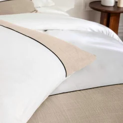 Parure De Lit|Housse De Couette|douceur d'intu017drieur Housse de couette et deux taies d'oreiller coton (260 x 240 cm) Gabrielle Beige