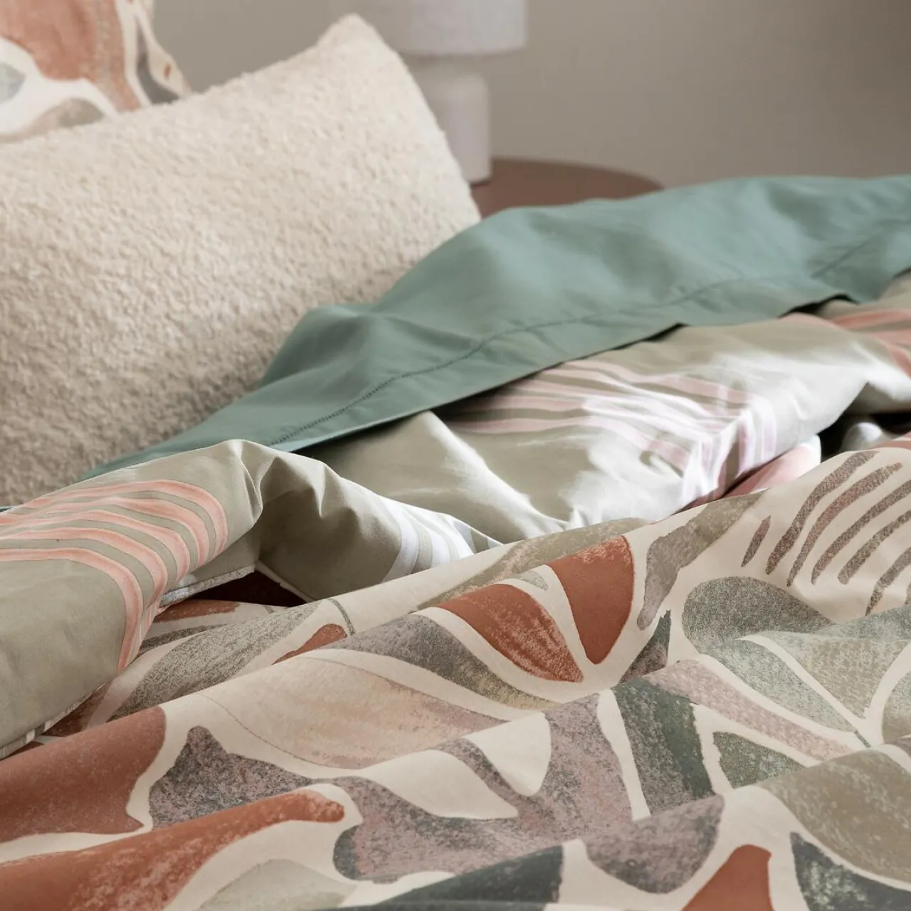 Parure De Lit|Housse De Couette|Atmosphera, cru017dateur d'intu017drieur Housse de couette et deux taies coton (240 x 220 cm) Alvaro Multicolore