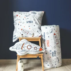 Linge De Lit Enfant|Linge De Lit Enfant|l'Effet Papillon Housse de couette et deux taies enfant coton (240 x 220 cm) Galaxie he Blanc