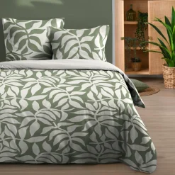 Parure De Lit|STOF Housse de couette et deux taies d'oreiller en coton (260 x 240 cm) Hakol Vert