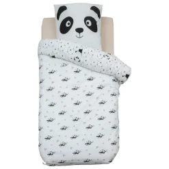 Linge De Lit Enfant|Linge De Lit Enfant|Atmosphera cru017dateur d'intu017drieur for kids Housse de couette et une taie enfant coton (140 x 200 cm) Panda e Noir