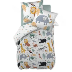 Linge De Lit Enfant|Linge De Lit Enfant|L'effet papillon Housse de couette et une taie enfant coton (140 x 200 cm) Savane Multicolore
