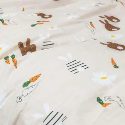 Linge De Lit Enfant|Linge De Lit Enfant|L'EFFET PAPILLON Housse de couette et une taie enfant coton (140 x 200 cm) Pompon Marron