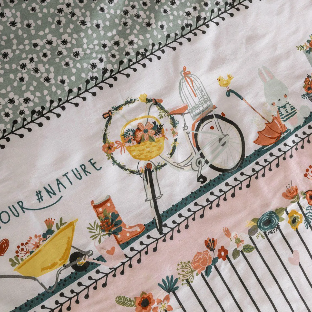 Linge De Lit Enfant|Linge De Lit Enfant|L'EFFET PAPILLON Housse de couette et une taie enfant coton (140 x 200 cm) Jardinage Multicolore