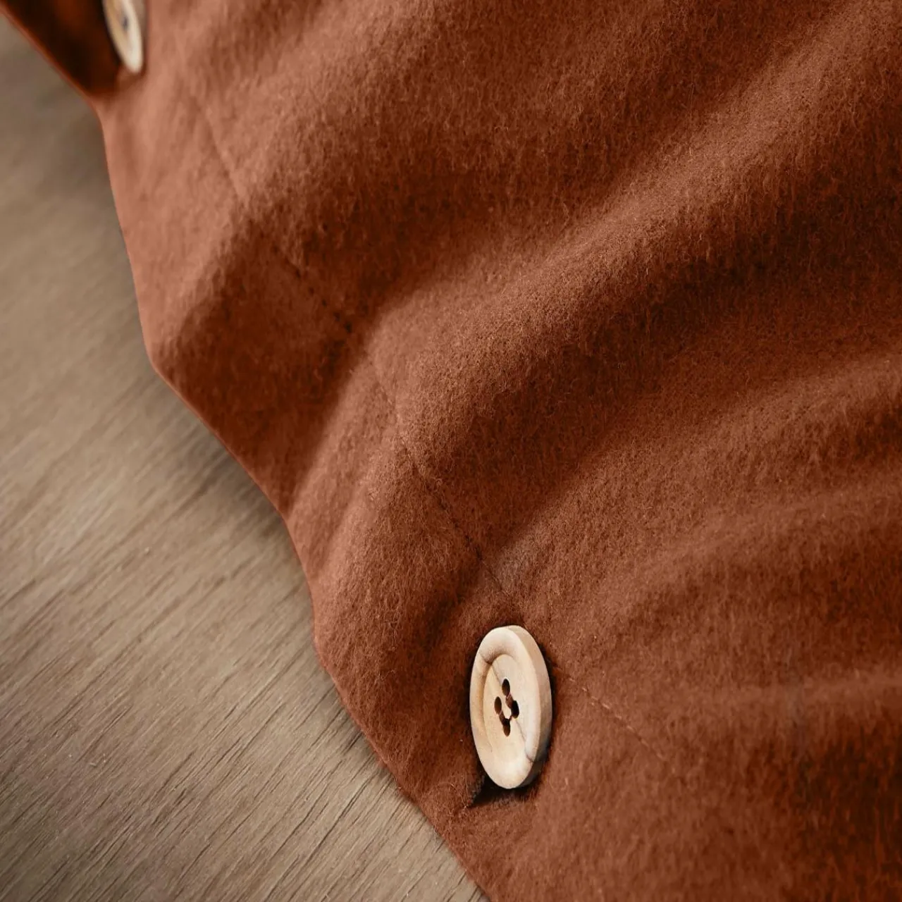 Housse De Couette|EMINZA Housse de couette flanelle de coton (260 x 240 cm) Nina Terracotta