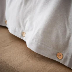 Housse De Couette|EMINZA Housse de couette flanelle de coton (260 x 240 cm) Nina Gris clair