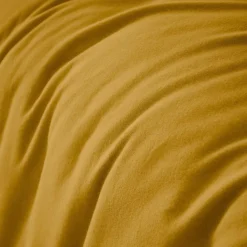 Housse De Couette|EMINZA Housse de couette flanelle de coton (280 x 240 cm) Nina Jaune ocre