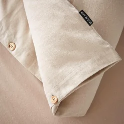 Housse De Couette|EMINZA Housse de couette flanelle de coton (280 x 240 cm) Nina Beige