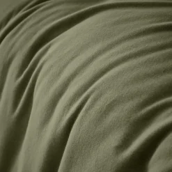 Housse De Couette|EMINZA Housse de couette flanelle de coton (260 x 240 cm) Nina Vert romarin