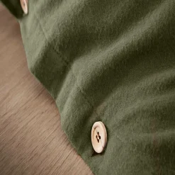 Housse De Couette|EMINZA Housse de couette flanelle de coton (240 x 220 cm) Nina Vert romarin