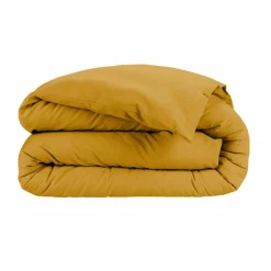 Housse De Couette|EMINZA Housse de couette flanelle de coton (260 x 240 cm) Nina Jaune ocre