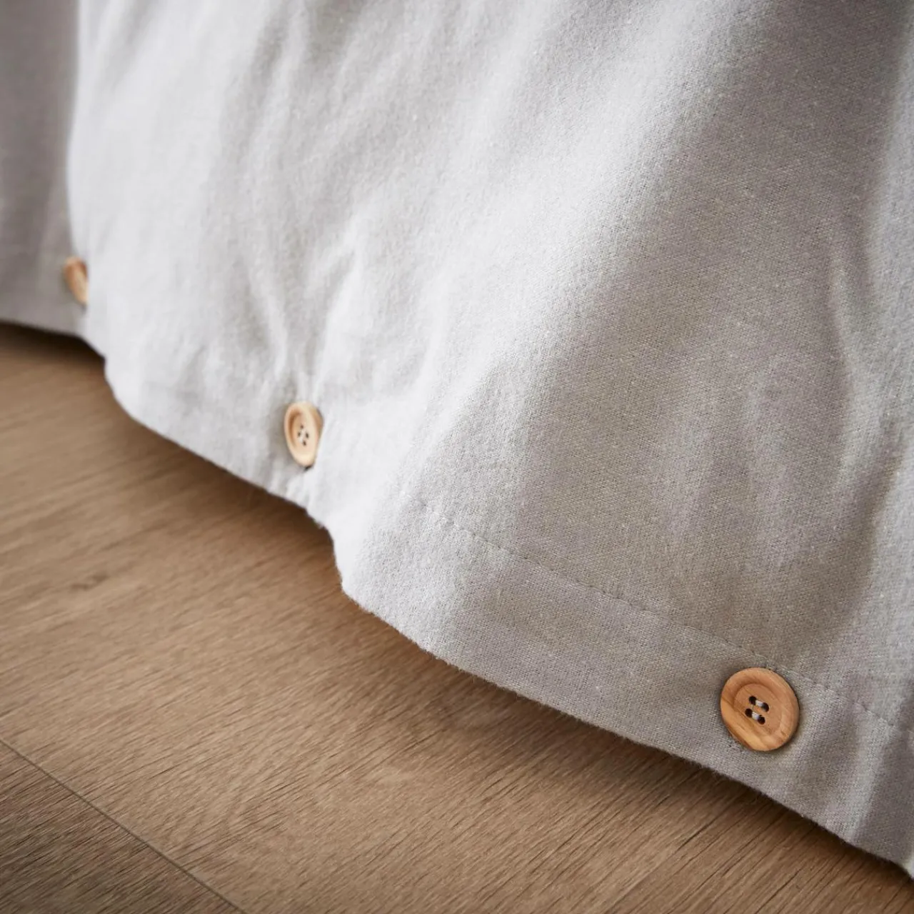 Housse De Couette|EMINZA Housse de couette flanelle de coton (240 x 220 cm) Nina Gris clair