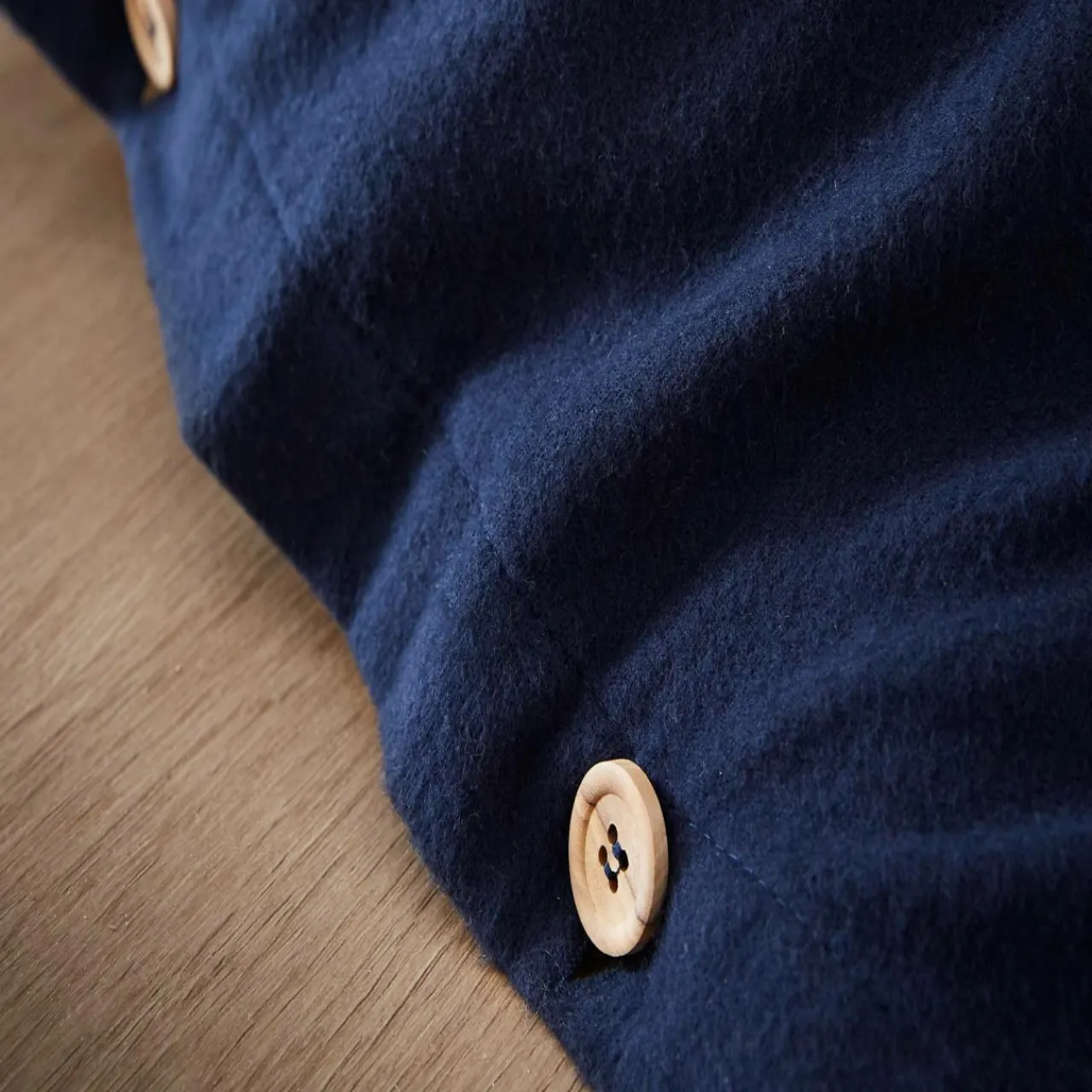 Housse De Couette|EMINZA Housse de couette flanelle de coton (280 x 240 cm) Nina Bleu nuit