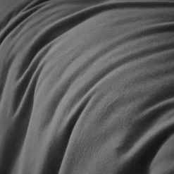 Housse De Couette|EMINZA Housse de couette flanelle de coton (260 x 240 cm) Nina Gris Anthracite