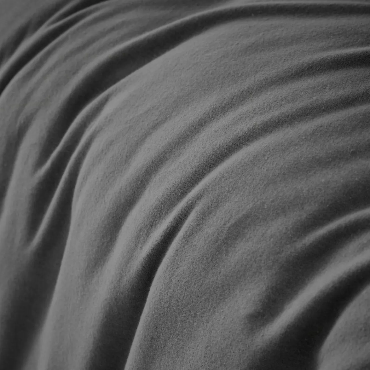 Housse De Couette|EMINZA Housse de couette flanelle de coton (200 x 200 cm) Théa Gris Anthracite