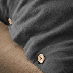 Housse De Couette|EMINZA Housse de couette flanelle de coton (200 x 200 cm) Théa Gris Anthracite