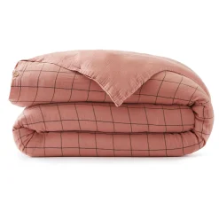 Housse De Couette|EMINZA Housse de couette gaze de coton (240 x 220 cm) Gaïa Match Rose Pêche