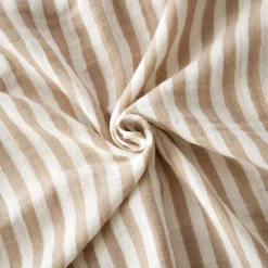 Housse De Couette|EMINZA Housse de couette gaze de coton (280 x 240 cm) Gaïa rayures Ficelle Rayure Ficelle
