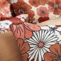 Housse De Couette|EMINZA Housse de couette gaze de coton (200 x 200 cm) Gaïa Azalée Terracotta