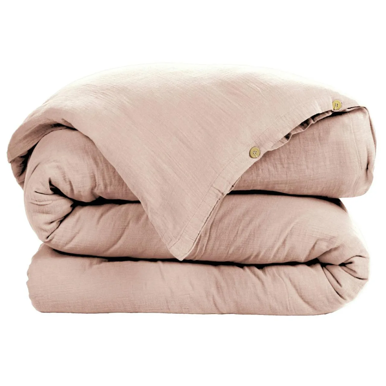 Housse De Couette|EMINZA Housse de couette gaze de coton (140 x 200 cm) Gaïa Rose poudré