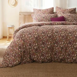 Housse De Couette|EMINZA Housse de couette gaze de coton (240 x 220 cm) Constance Camel