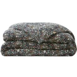 Housse De Couette|EMINZA Housse de couette gaze de coton (260 x 240 cm) Constance Bleu nuit