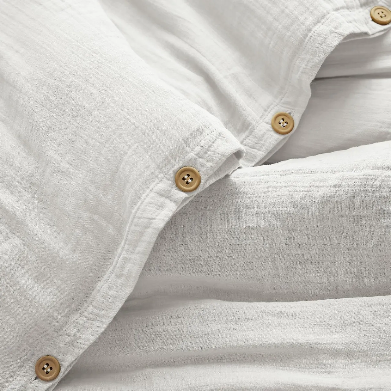 Housse De Couette|EMINZA Housse de couette gaze de coton (140 x 200 cm) Gaïa chantilly Blanc