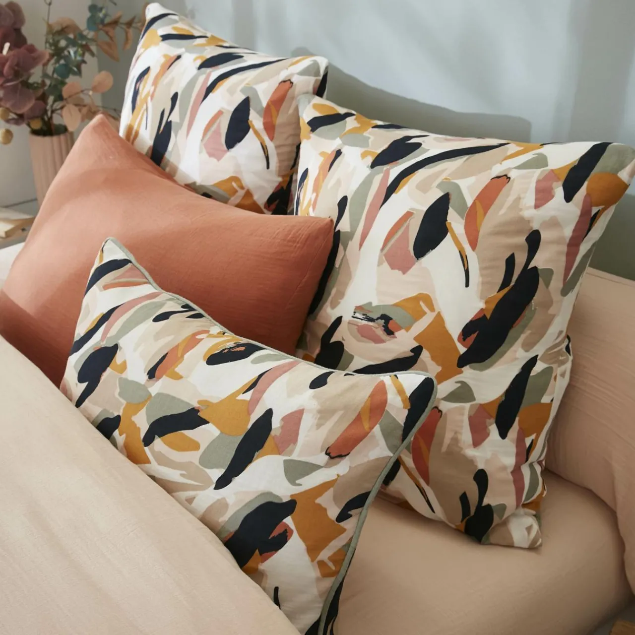 Housse De Couette|EMINZA Housse de couette gaze de coton (140 x 200 cm) Mathilda Multicolore