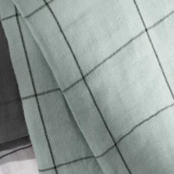 Housse De Couette|EMINZA Housse de couette gaze de coton (200 x 200 cm) Gaïa Match Vert Eucalyptus