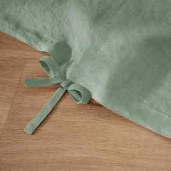 Housse De Couette|EMINZA Housse de couette lin lavé (260 x 240 cm) Louise Vert Eucalyptus