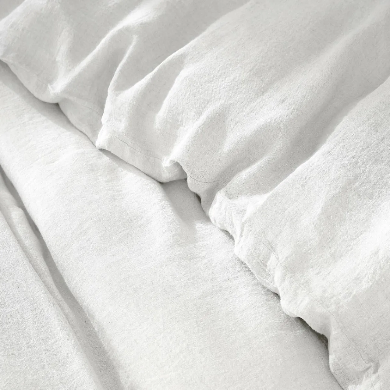 Housse De Couette|EMINZA Housse de couette lin lavé (260 x 240 cm) Louise he Blanc