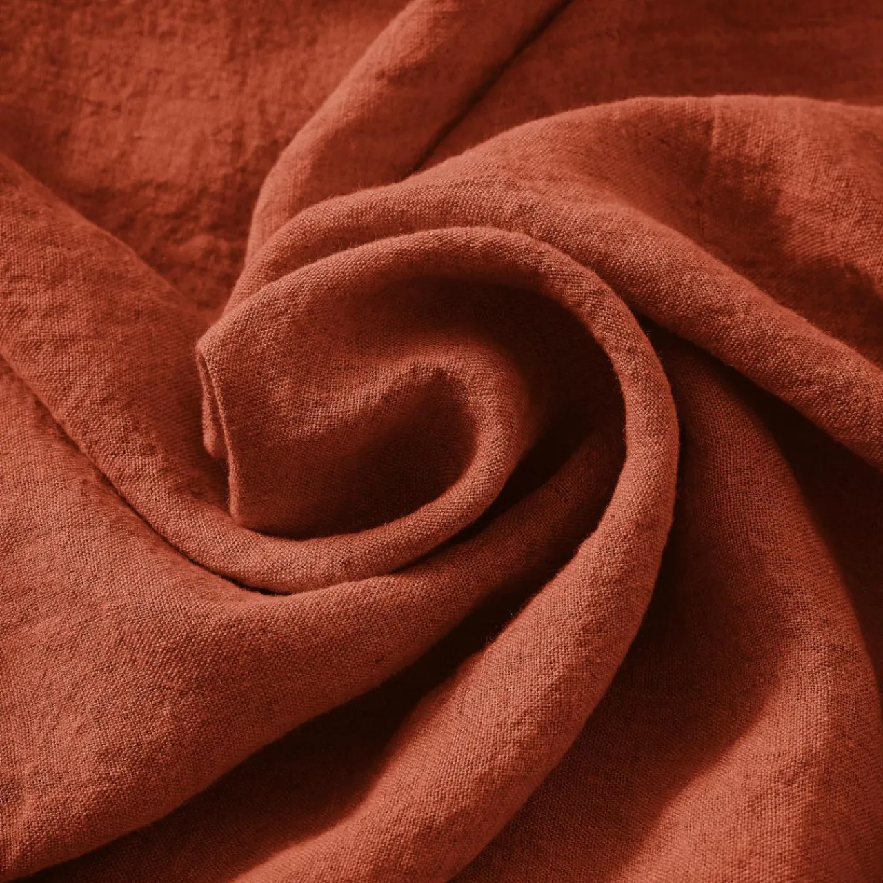 Housse De Couette|EMINZA Housse de couette lin lavé (240 x 220 cm) Louise Terracotta