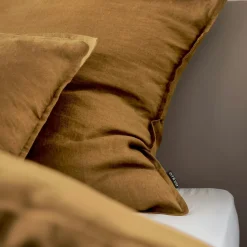 Housse De Couette|EMINZA Housse de couette lin lavé (240 x 220 cm) Louise Caramel