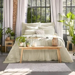 Parure De Lit|Housse De Couette|EMINZA Housse de couette lyocell Tencel™ lavé (240 x 220 cm) Olivia pampa Beige