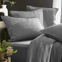 Parure De Lit|Housse De Couette|EMINZA Housse de couette lyocell Tencel™ lavé (260 x 240 cm) Olivia granit Gris