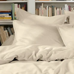 Housse De Couette|EMINZA Housse de couette percale de coton (140 x 200 cm) Cali Beige