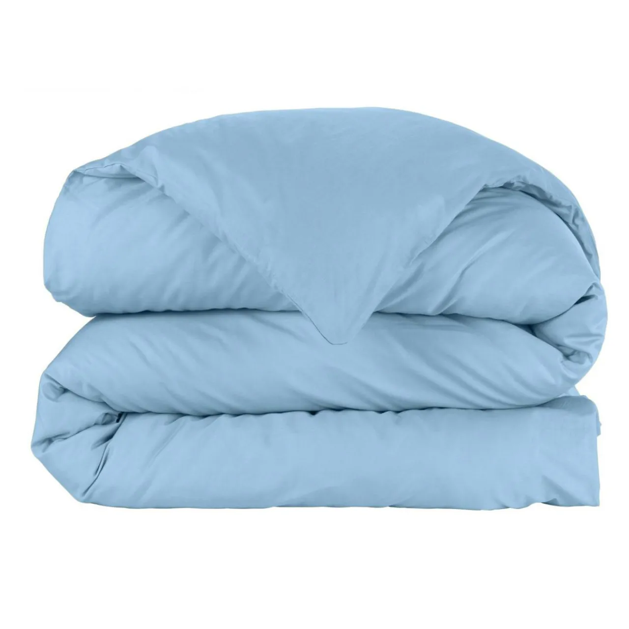 Housse De Couette|EMINZA Housse de couette percale de coton (240 x 220 cm) Cali Bleu Ciel