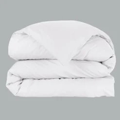 Housse De Couette|EMINZA Housse de couette percale de coton (240 x 220 cm) Cali he Blanc