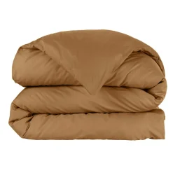 Housse De Couette|EMINZA Housse de couette percale de coton (240 x 220 cm) Cali Camel